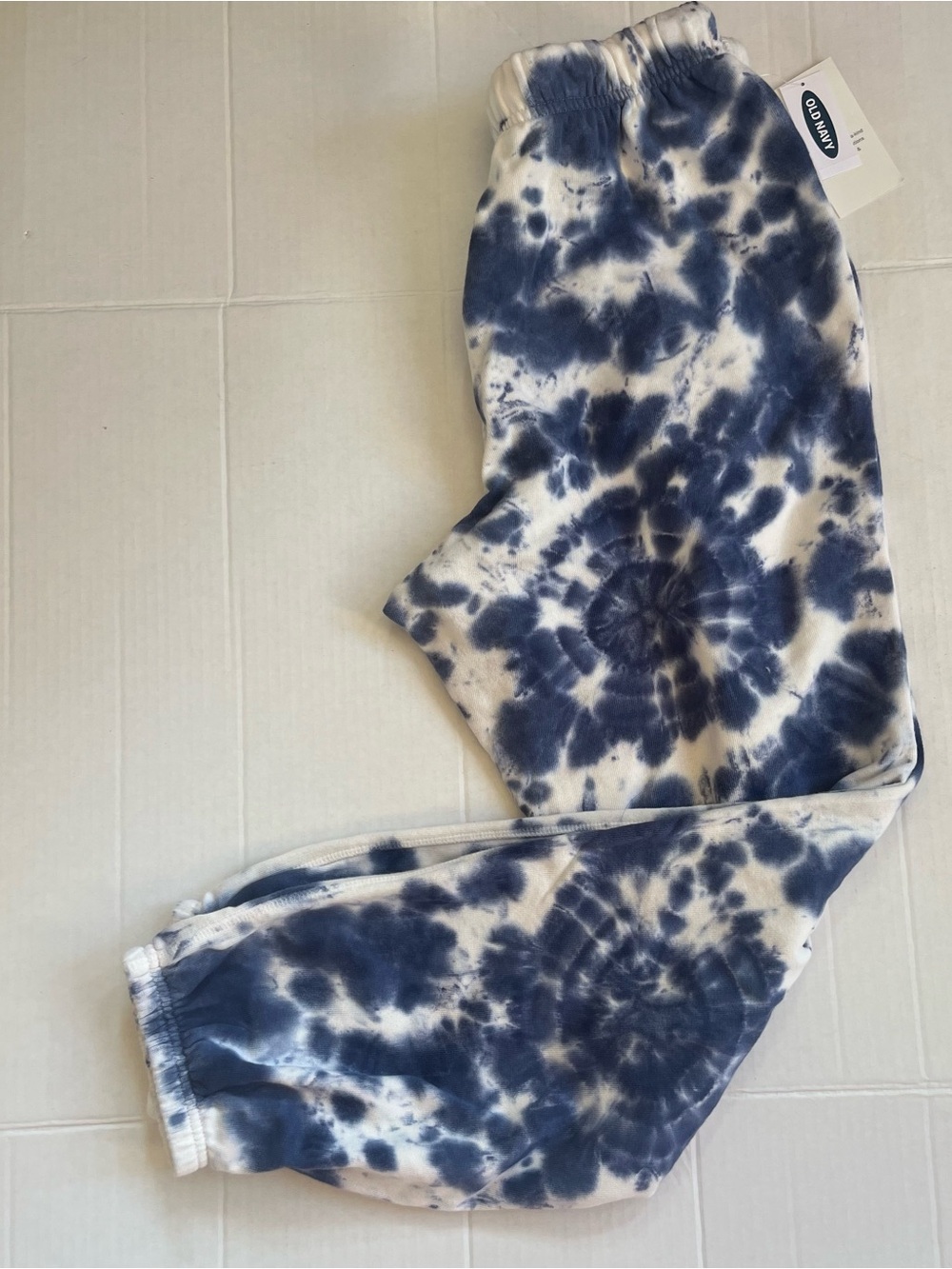 Old Navy Women’s Navy Blue & White Tie-Dye Joggers